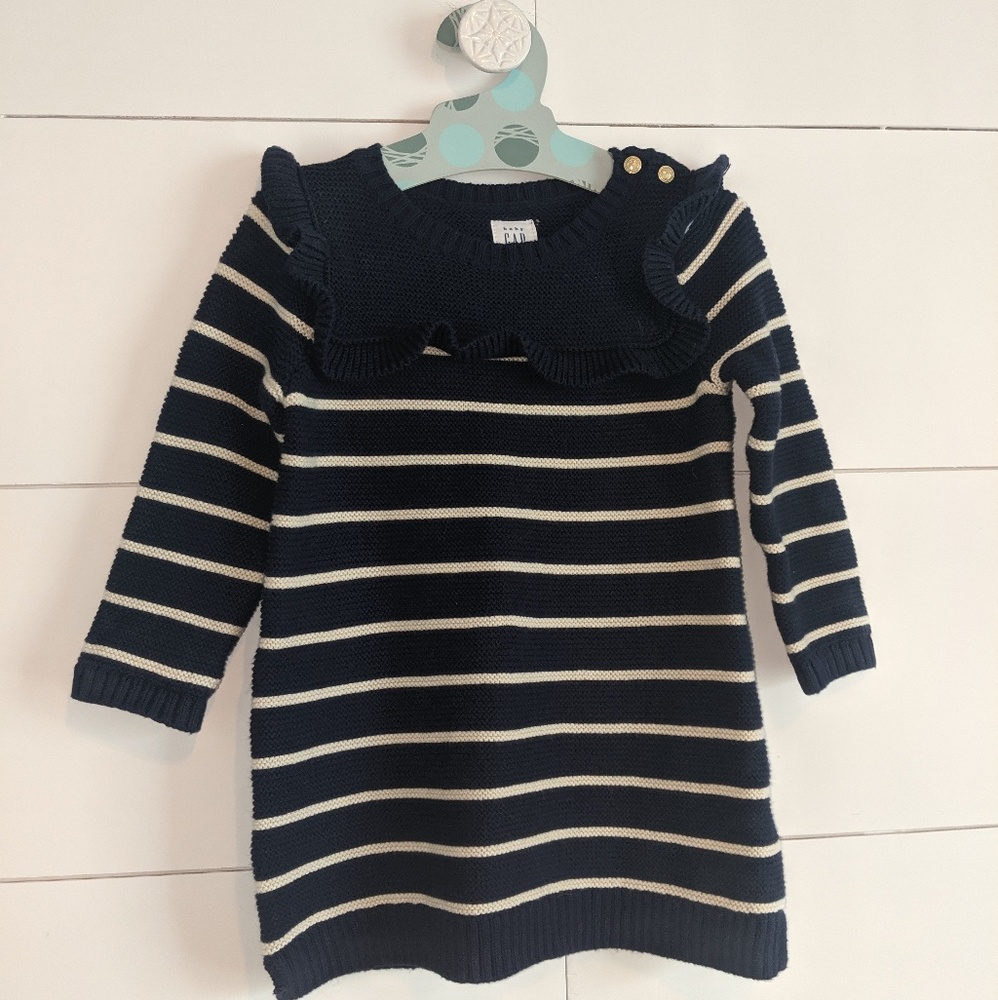 Baby Gap Knit Navy Dress 3-6 months